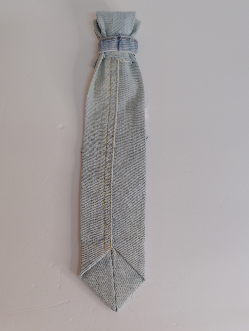 Embellished Light Blue Denim Faith Necklace Necktie - Picture 2 of 3